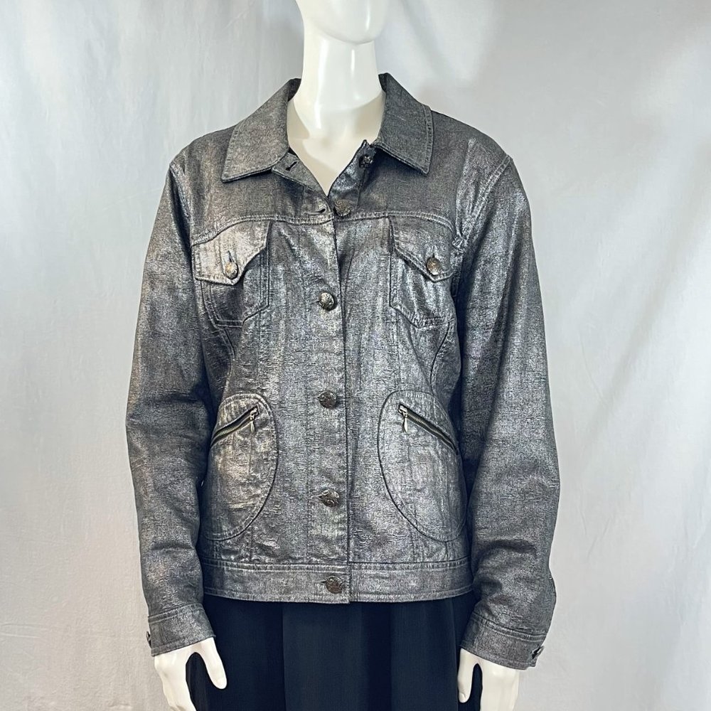 Dark Silver Metallic Jacket | Chico's - Picture 7 of 7